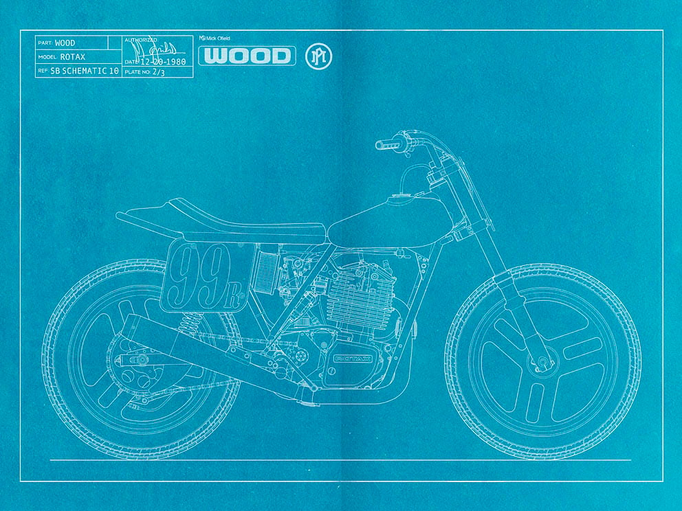Image of Wood Rotax Giclee Blueprint