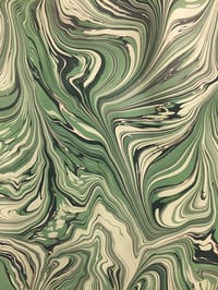Image 4 of Marbled paper #75 'Malachite' Marbled paper design (buttermilk version)