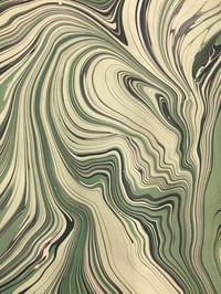 Image 5 of Marbled paper #75 'Malachite' Marbled paper design (buttermilk version)