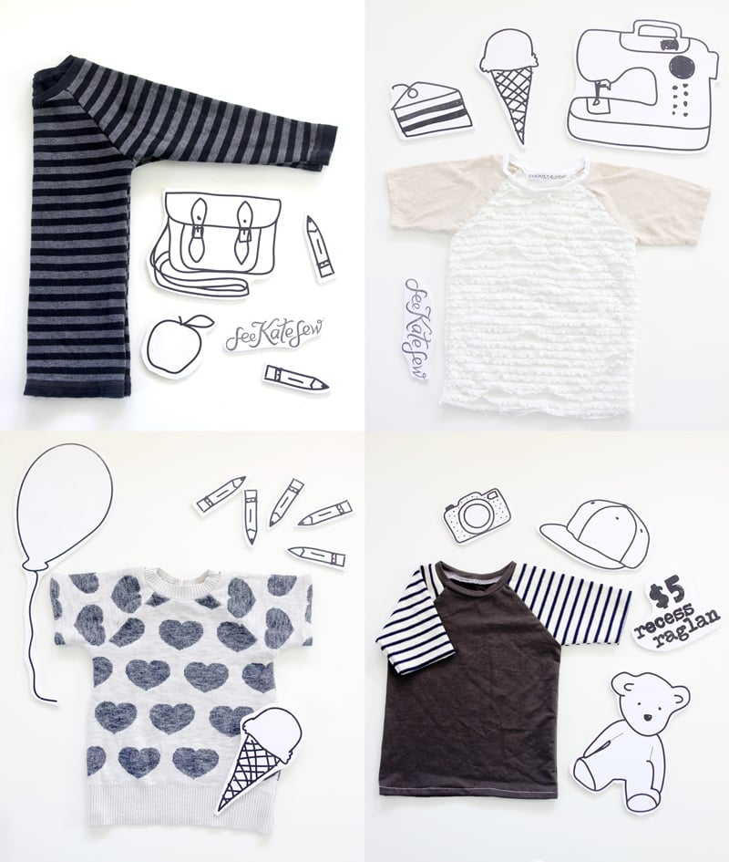 Image of the RECESS raglan knit tee PDF Pattern 18M to 8