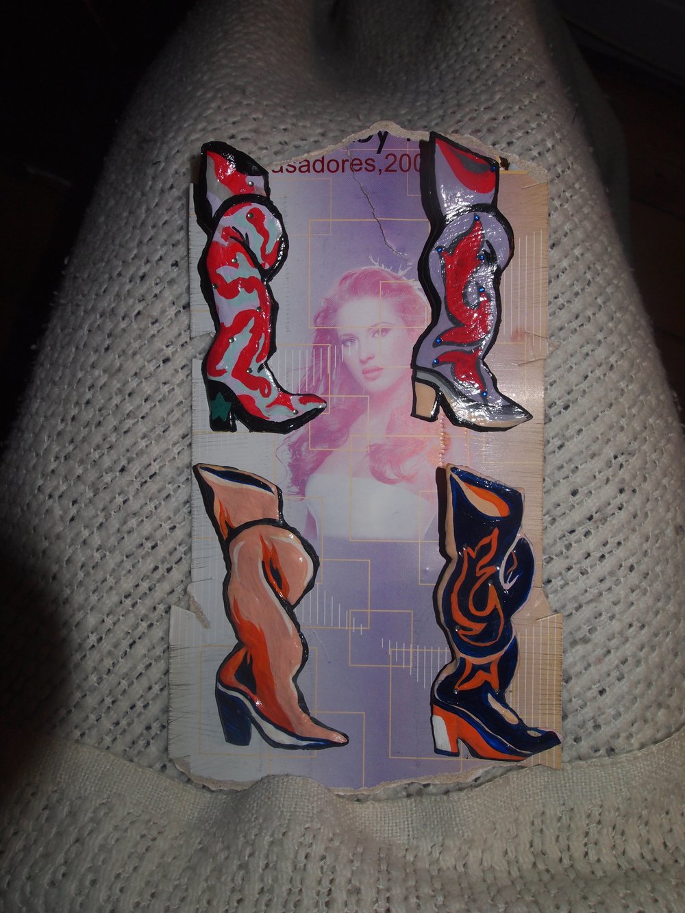 Image of COWBOY BOOTS AND CIGGY BROOCHES