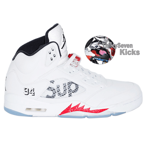 Image of Jordan Retro 5 Supreme (White)