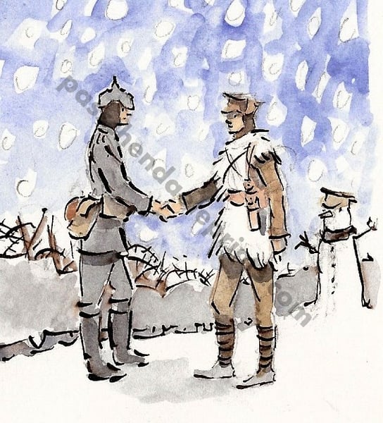 The Christmas Truce ~ The Handshake / Passchendaeleprints.com