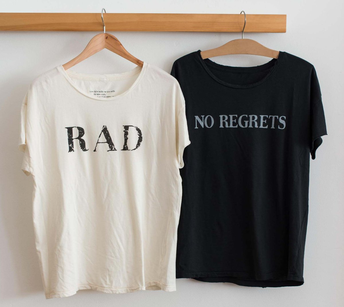 Distressed Tees - No Regrets - 1 Left! / Girl is NOT a 4 Letter Word