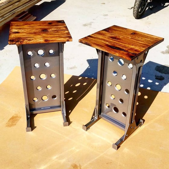 Image of Custom Dimpled End Table Set.