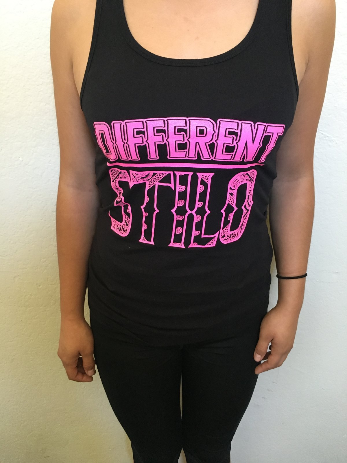 Image of Different Stilo "Pink & Black" Tank Top