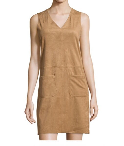 Image of V-Neck suede dress