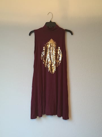 maroon tunic dress