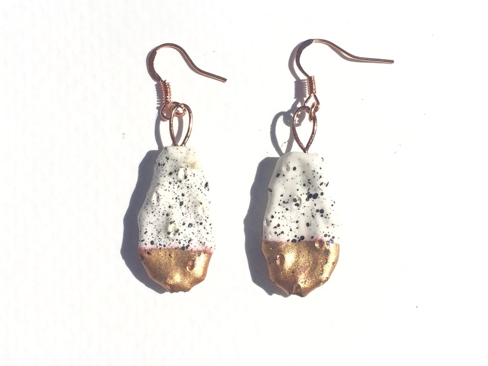 Image of Gold Dipped Cactus Paddle Earrings