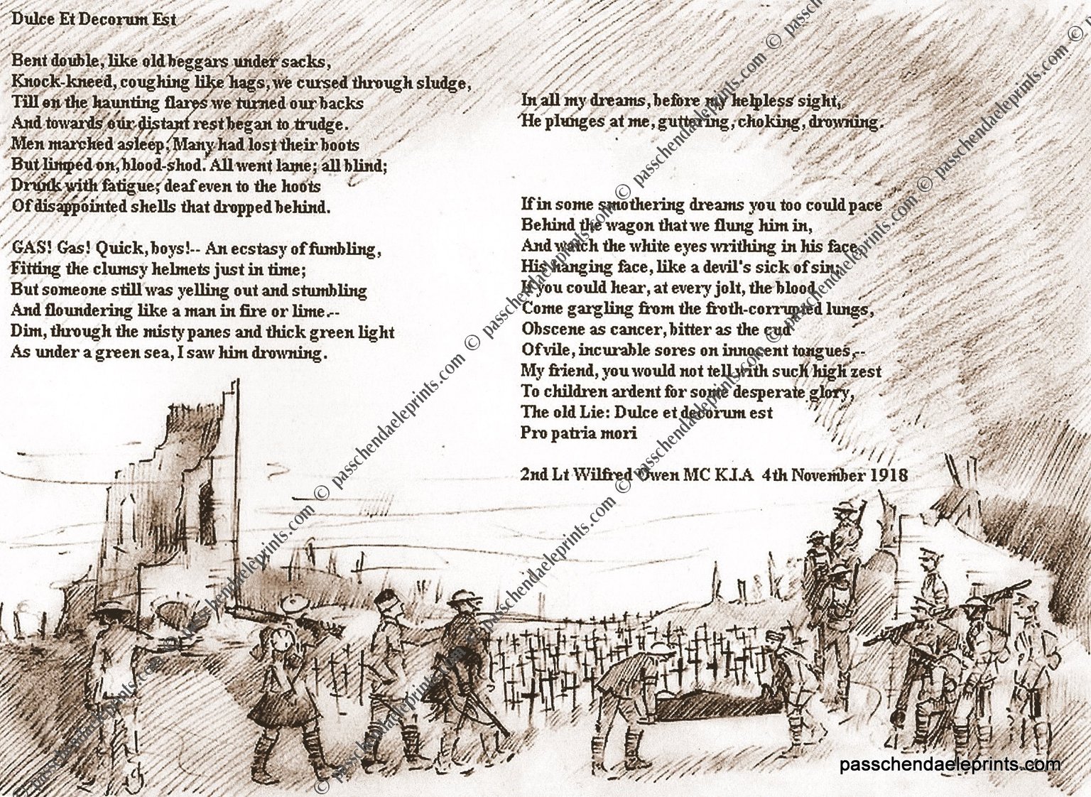 Wilfred Owen MC ~ Dulce Et Decorum Est | Passchendaeleprints.com