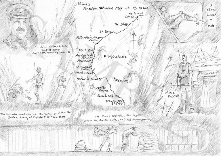 The Tunnellers War 1914-1918 Messines / Hill 60