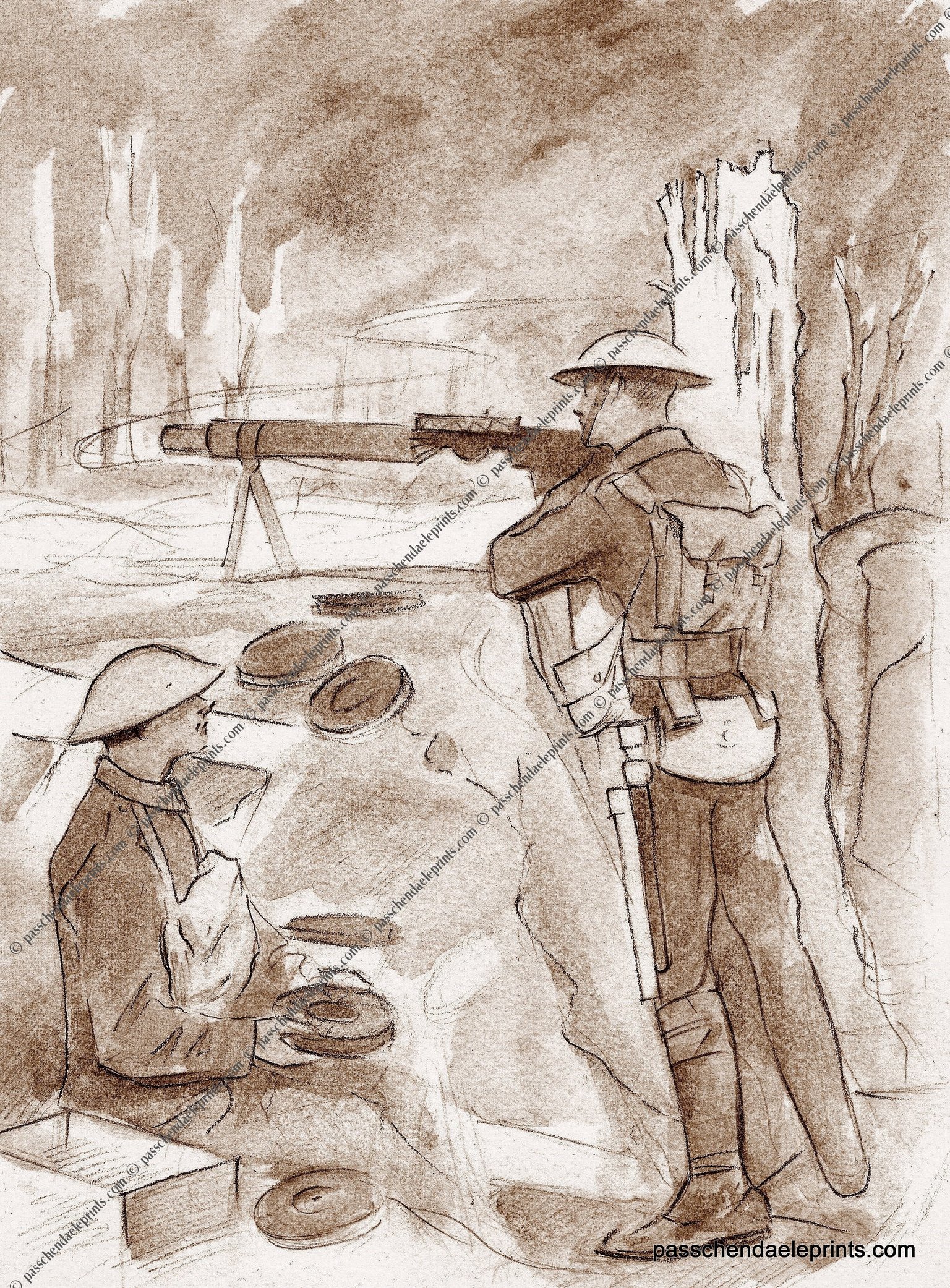 Lewis Gunners ~ Sanctuary Wood 1917 | Passchendaeleprints.com