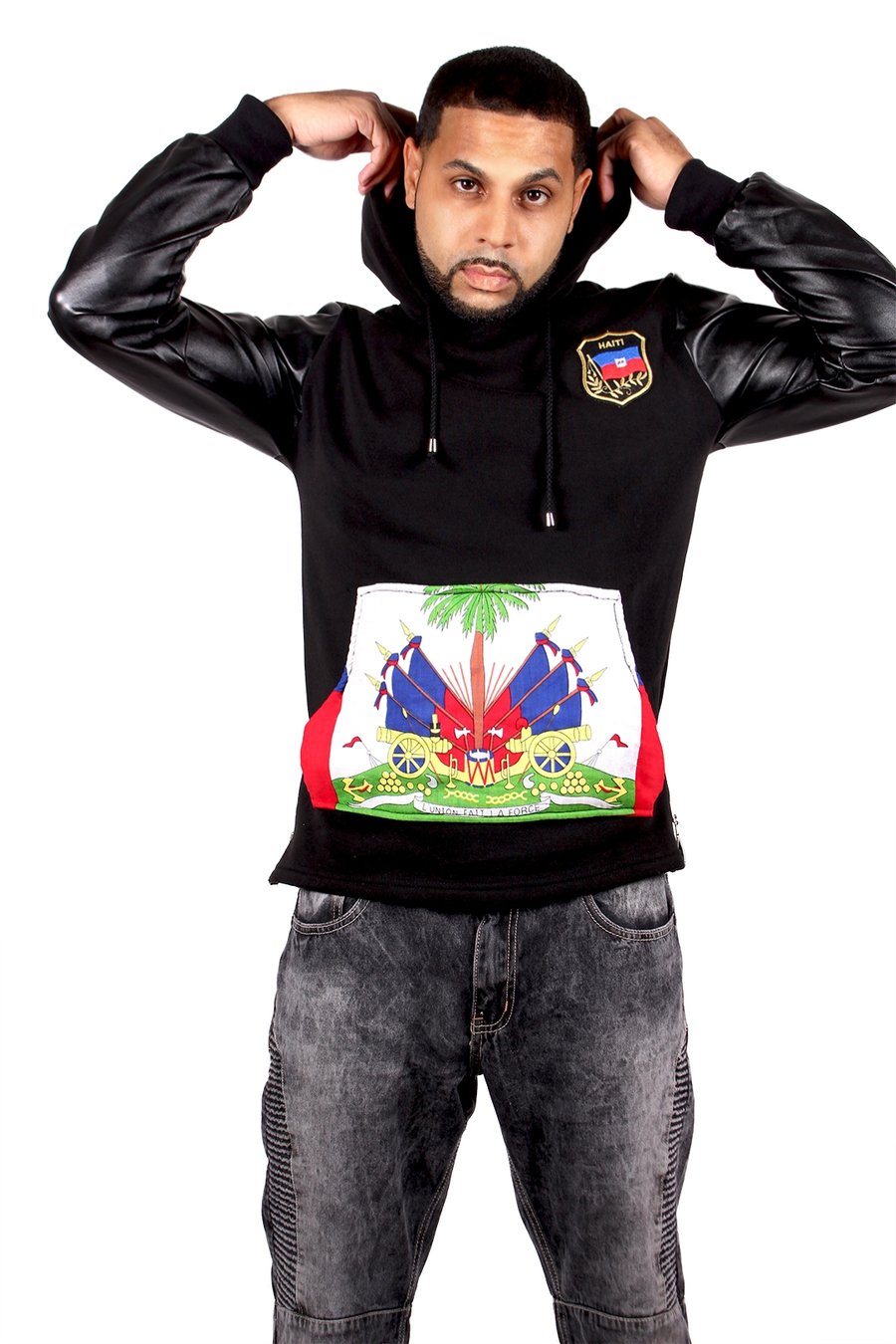 Image of Black Haiti Flag Hoodie