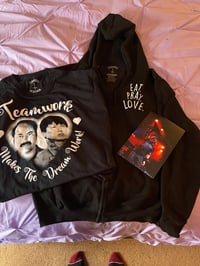 Image 1 of Hoodie and tee shirt bundle with signed photo!