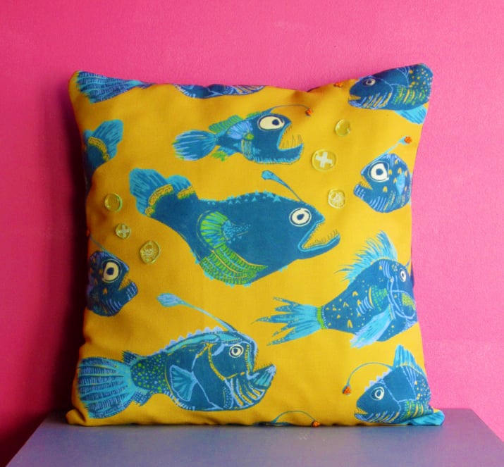 Image of Angler Fish Embellished Cushion