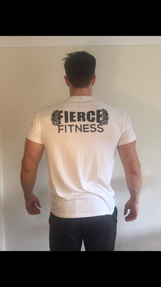 Image of Fierce Fitness White Muscle Fit Tee