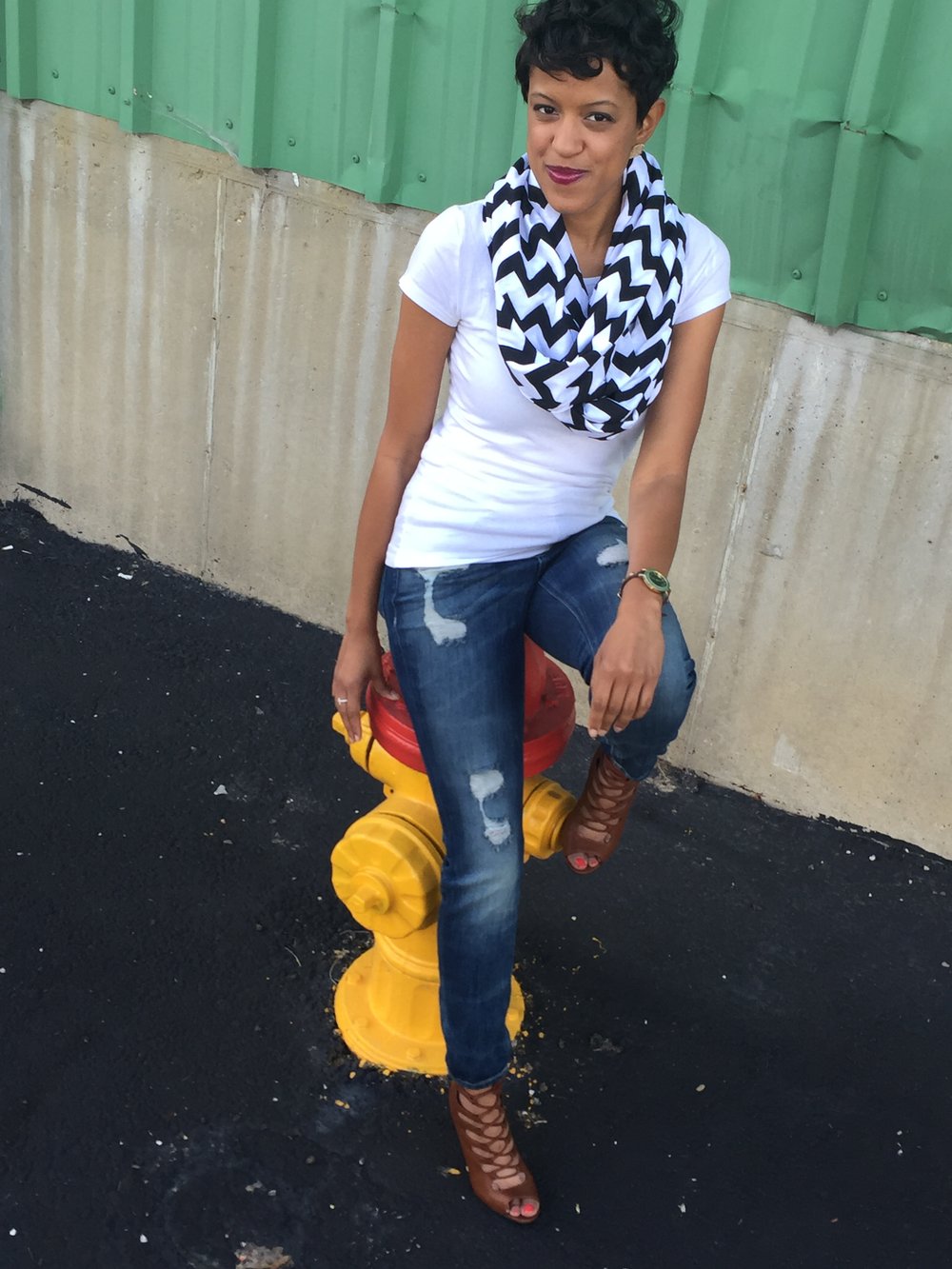 Image of Chevron Print Scarf