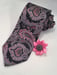 Image of Black, Grey, & Pink Paisley Tie Set