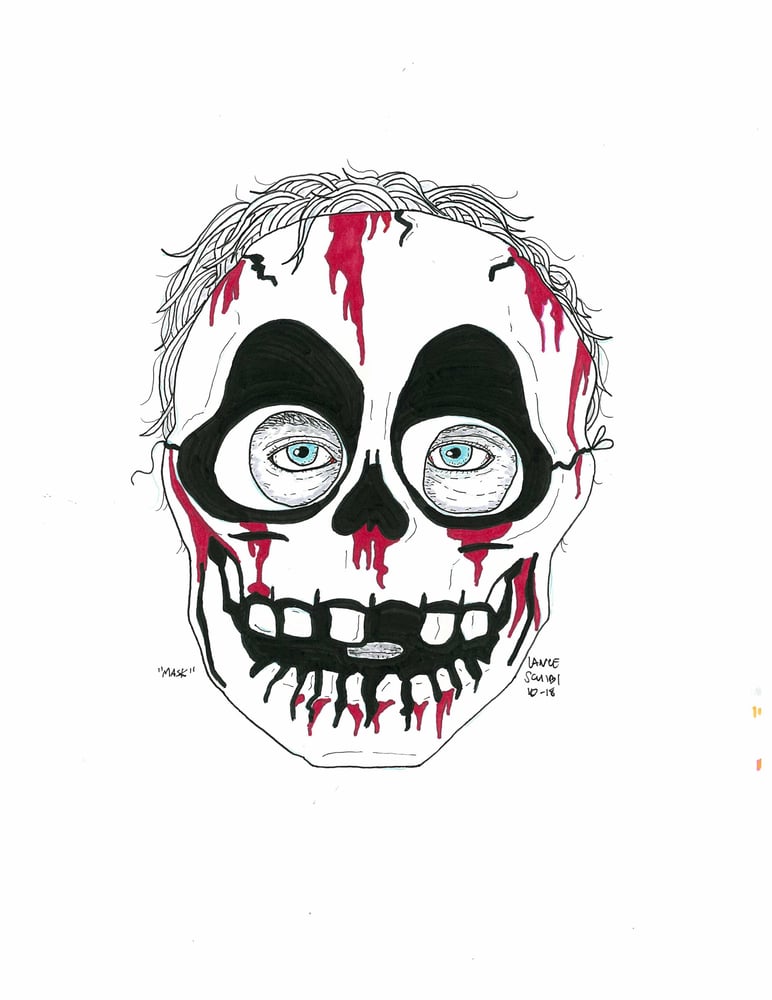 Image of DRAWLLOWEEN Day 18 Original: MASK