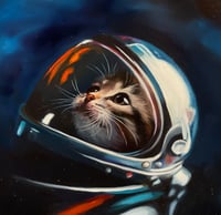 Image 1 of "Félicette the Meowstronaut" Original painting