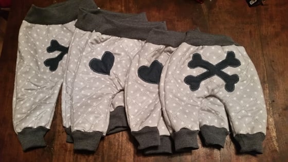 Image of fluffy winter baggy pants " hearts  "