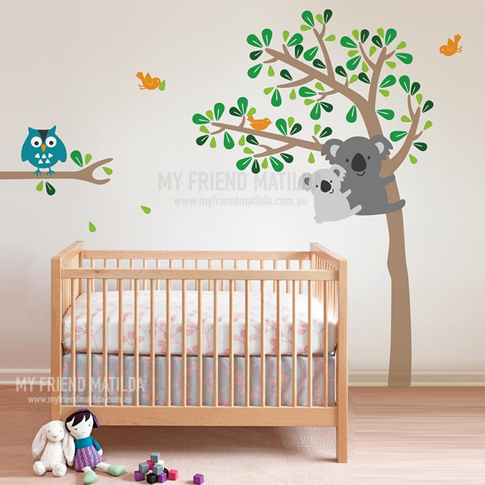 Koala Wall Sticker Decal with Owls Removable Wall Decals & Stickers by My Friend Matilda