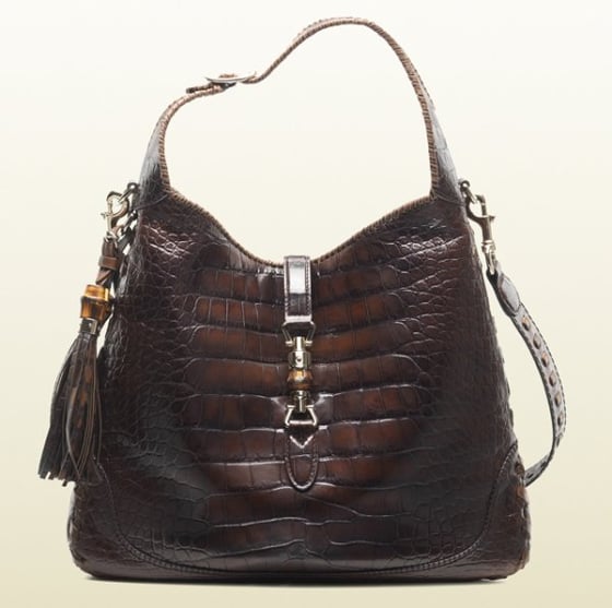 Image of GUCCI NEW JACKIE CROCODILE BAG