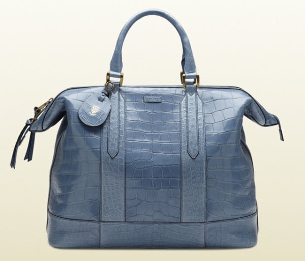 Image of GUCCI SHINY CROCODILE DUFFEL