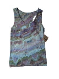 Image 2 of L Ladies Racerback Tank in Cool Agate Ice Dye
