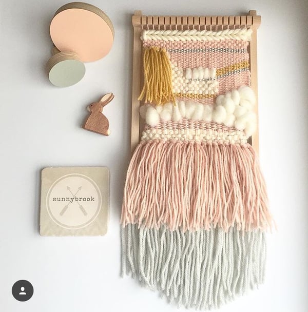 Image of Pink, Mustard & Grey WallHanging