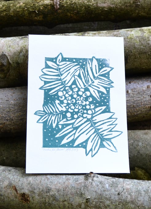 Image of Mountain Ash Lino print