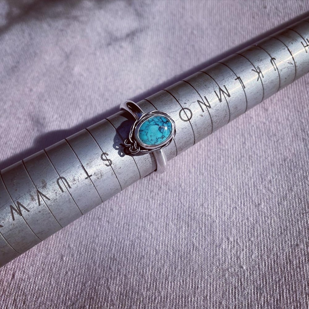 Handmade Sterling Silver Kingman Turquoise Ring