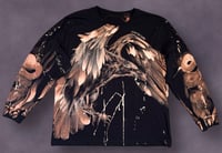 Image 1 of ‘RAVEN MAGIC” BLEACH PAINTED LONG SLEEVE XL