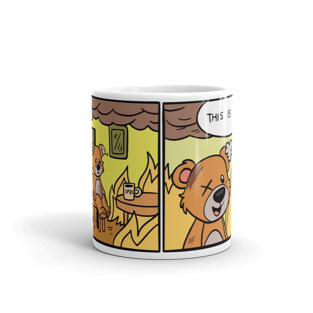 "This Is Fine." Dibby White glossy mug