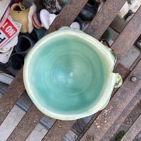 Image 3 of Swagged Lip Bowl - Seafoam/Pink