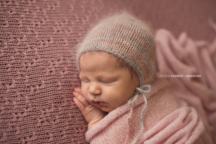 Image of angora newborn bonnet