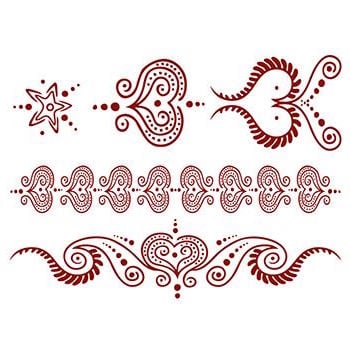 Image of Henna Style 3-Tattoo Set (5.75 inches)