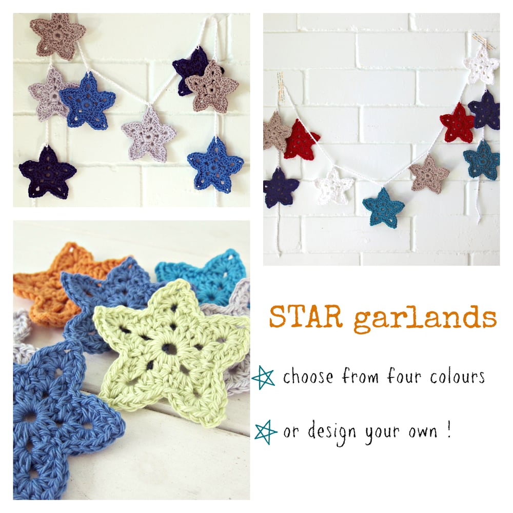 Image of star garland | crochet bunting