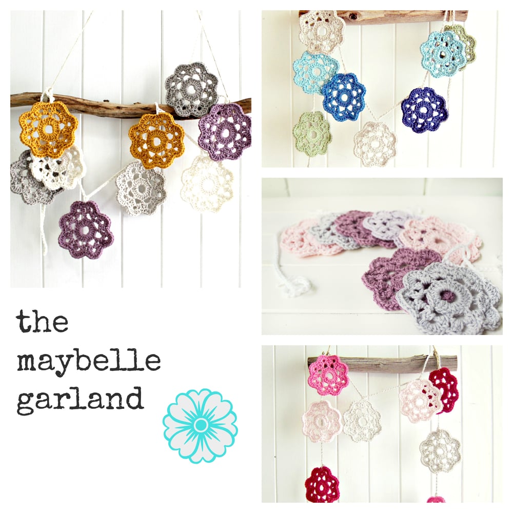 Image of the maybelle garland | crochet flower bunting
