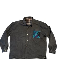 Image of XL Denim/Flannel Jacket w Patch