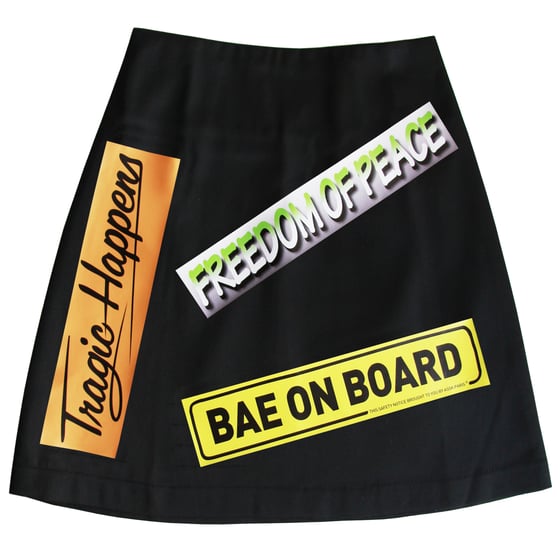 Image of BUMPER STICKER Skirt - Black