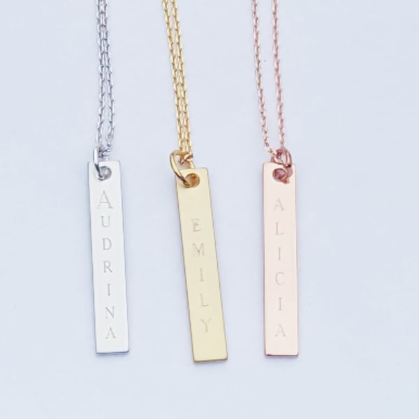 Image of Vertical Name Bar Necklace