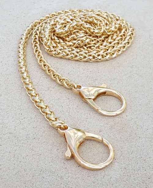 Image of GOLD Chain Luxury Handbag Strap - Braided Chain - 1/4" (6mm) Wide - Choose Length & Hooks/Clasps