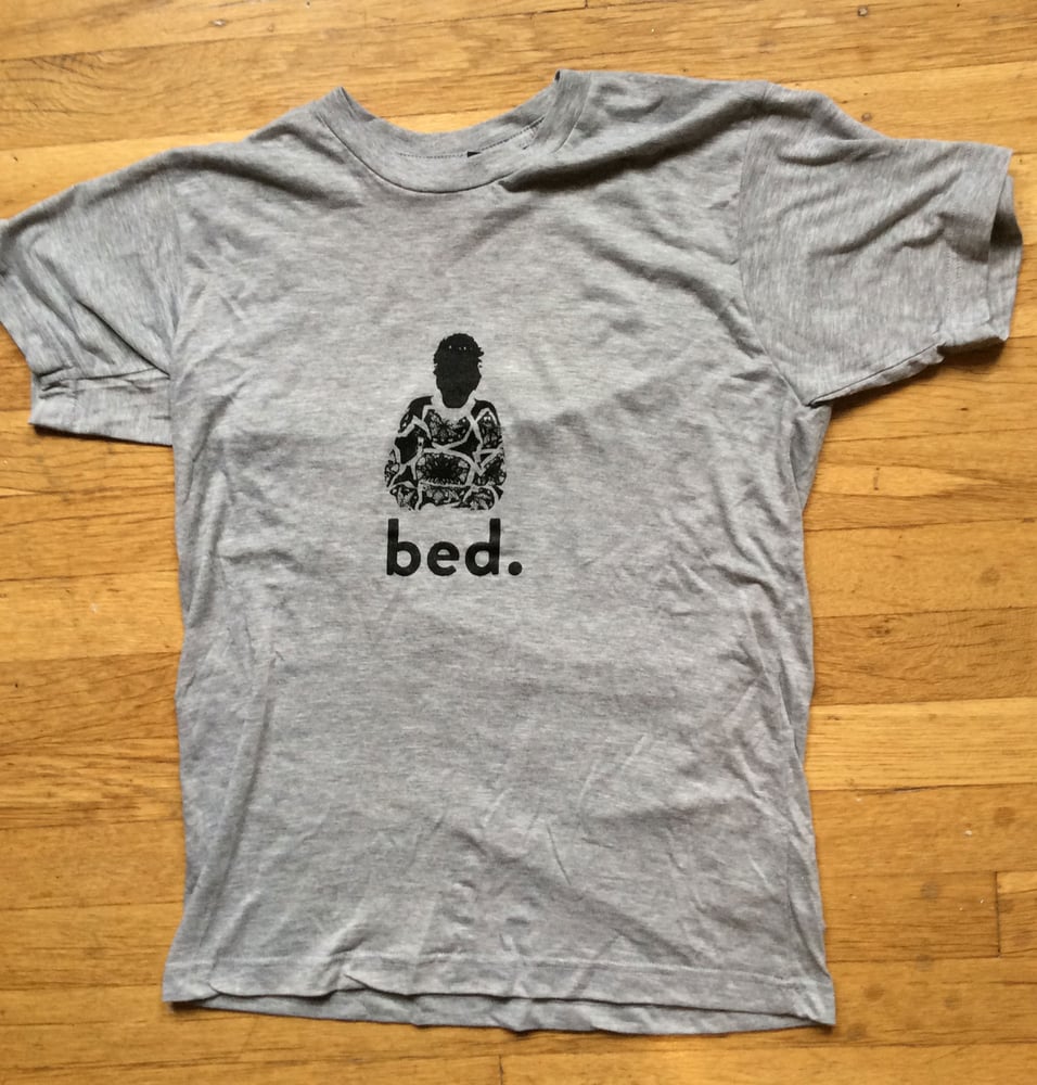 Image of bed. - "Sweater" T-shirt (heather grey)