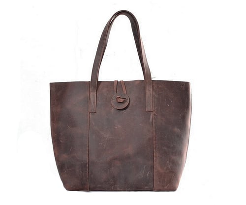 Image of Handcrafted Vintage Crazy Horse Leather Women Tote Bag, Shopping Bag, Shoulder Bag YD006