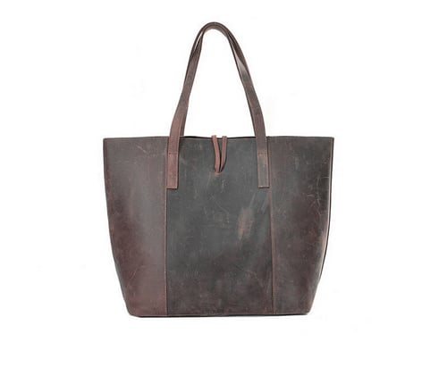 Image of Handcrafted Vintage Crazy Horse Leather Women Tote Bag, Shopping Bag, Shoulder Bag YD006