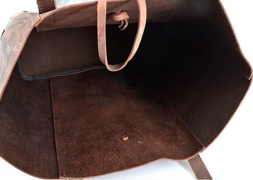 Image of Handcrafted Vintage Crazy Horse Leather Women Tote Bag, Shopping Bag, Shoulder Bag YD006