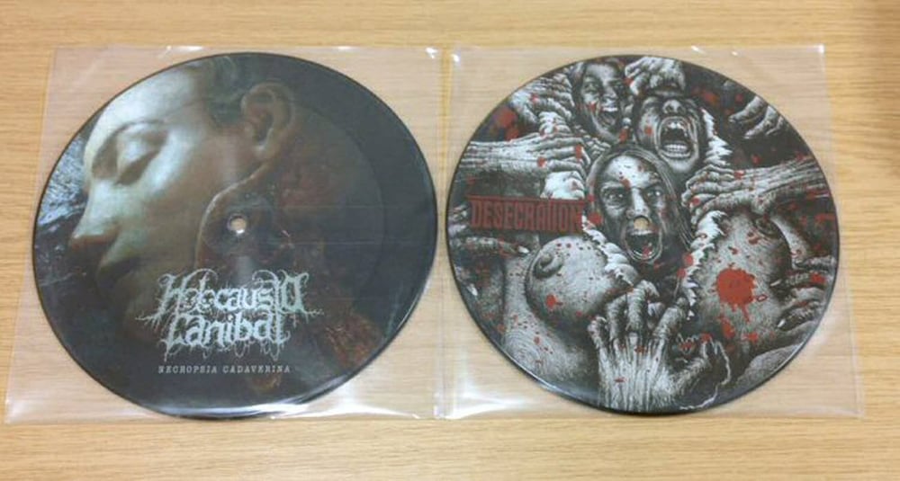 Desecration / Holocausto Canibal split 7" EP - GWX004