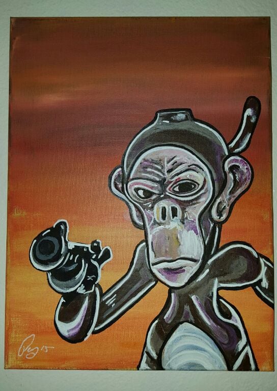 Dirty Harry Monkey Painting Art By Paypay