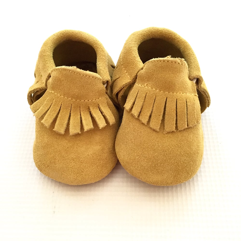 Image of Mustard Yellow- Suede Moccasins